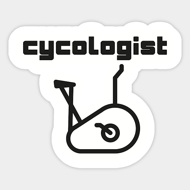 cycologist with a gym training bike Sticker by MerchSpot